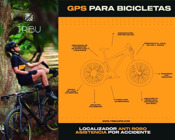 Sistema GPS marca TRIBU para bicicletas y patinetas